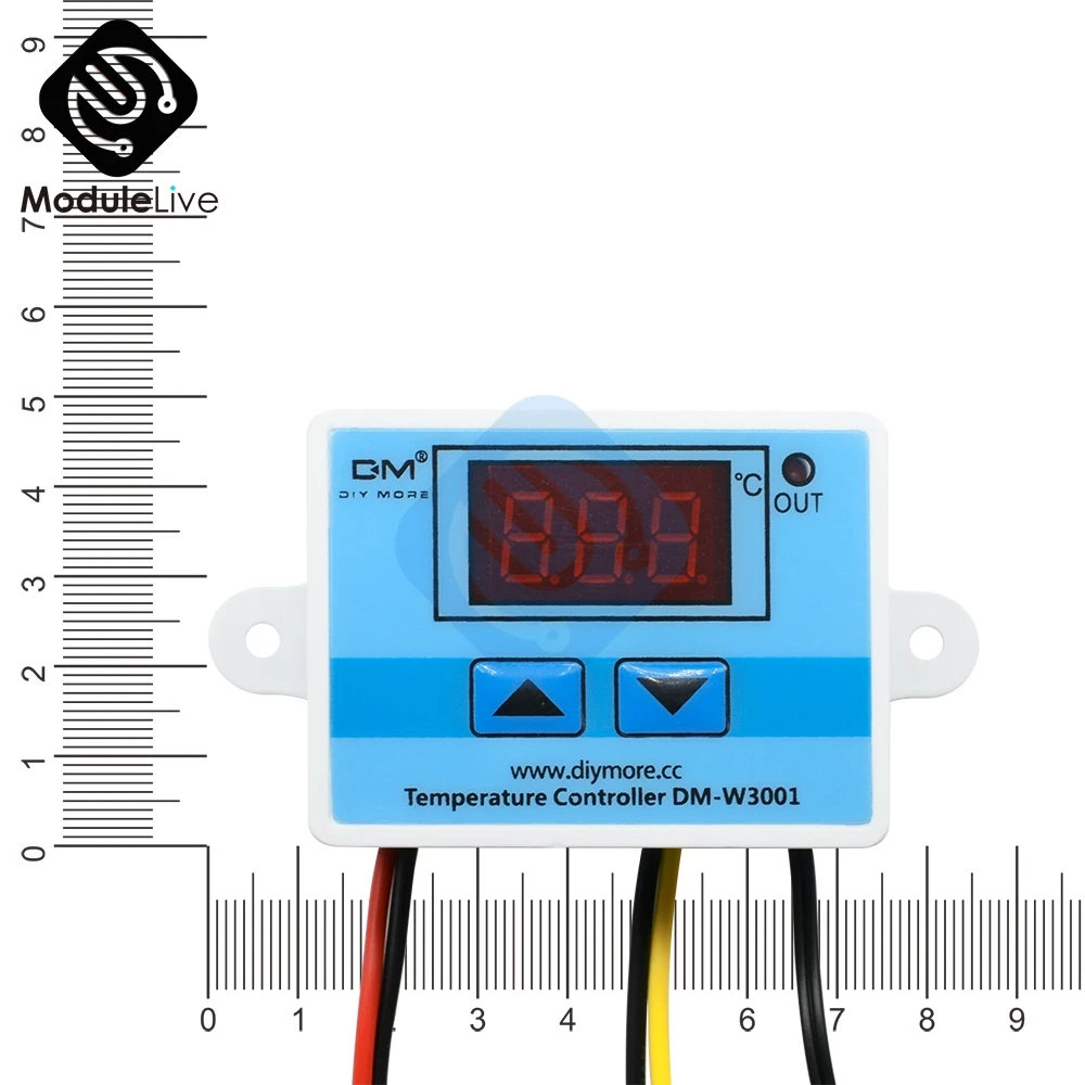 10 шт. W3001 контроллер температуры цифровой светодиодный AC 90-250 В 110 В 220 В термометр термо контроллер переключатель зонд Sensore Max 10A