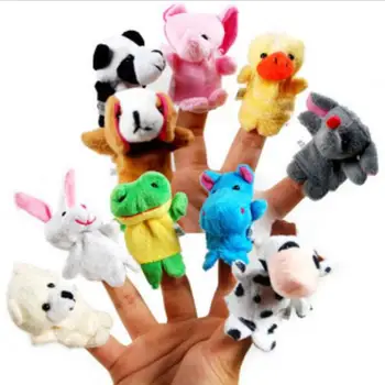 

10pcs Cartoon Animal Velvet Finger Puppet Finger Toy Finger Doll Baby Cloth Educational Hand Toy Story