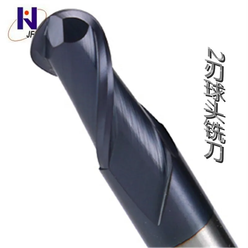 Solid carbide R0.5*2*D6*50-2F Ball nose end mill 2 flute mills with straight shank milling cutter HRC50 TiAlN Coated | Инструменты