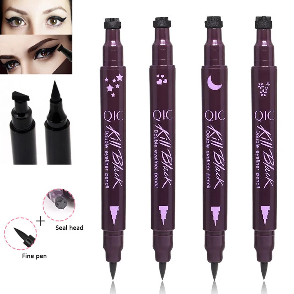 Double Sides Waterproof Liquid Eyeliner Pencil Makeup Star Heart Shape