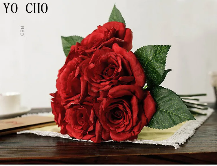 Rosas artificiais flores para o casamento decorativo