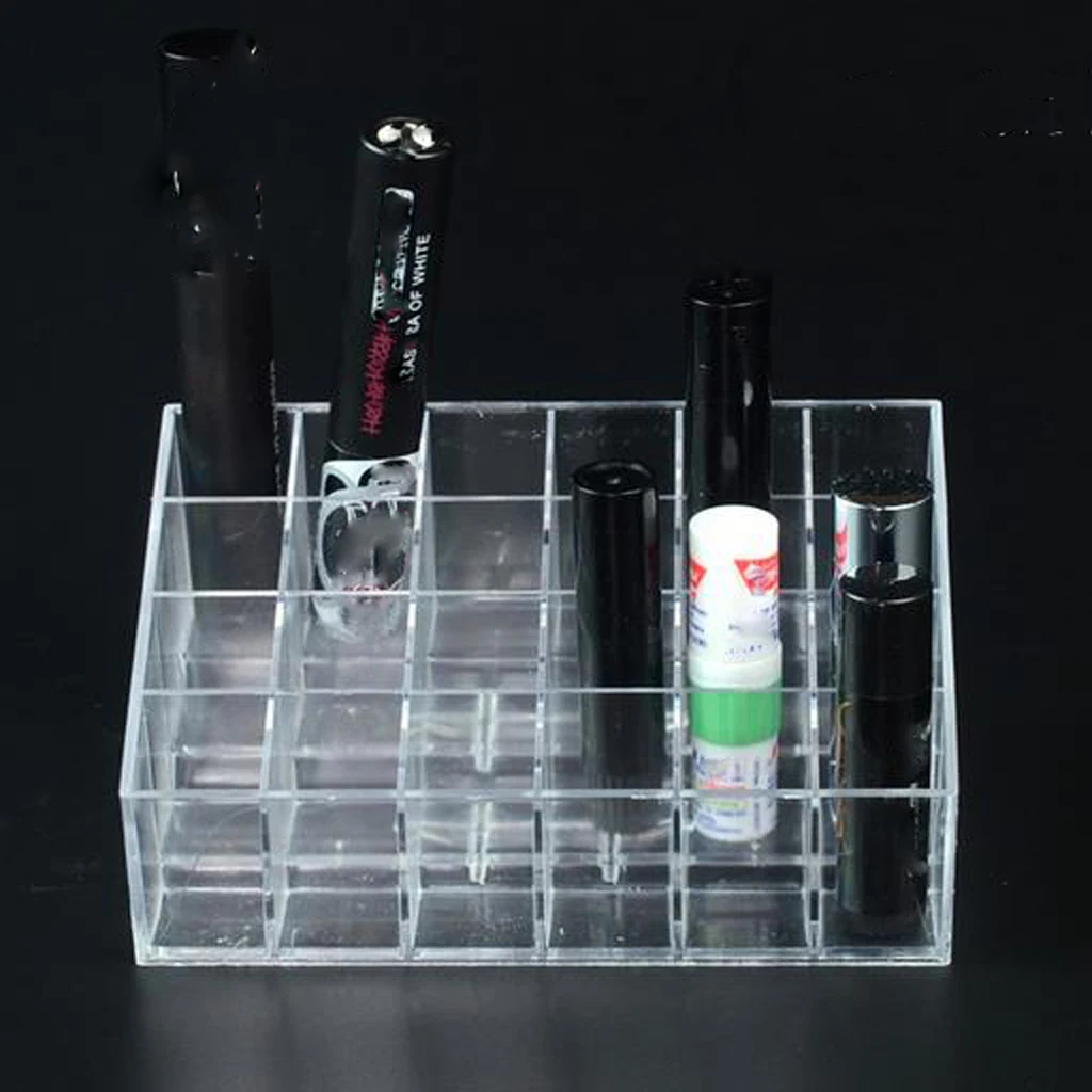 Lipstick Stand Lip Gloss Rack - Cosmetic Display Cases - 24 Compartments