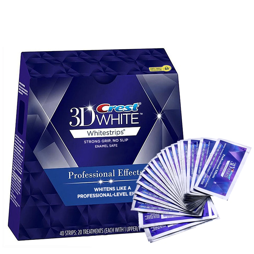 Crest 3D белые отбеливающие полоски профессиональные эффекты гель для отбеливания зубов средство для гигиены полости рта Отбеливание зубов полоски 3 коробка