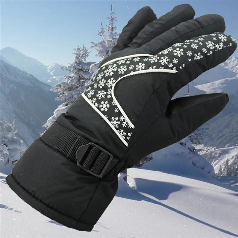 New Winter Women's Warm Gloves Adjustable Waterproof Windproof Snowboard Skiing outdoor Sports Gloves Accessories #4S26 (4)