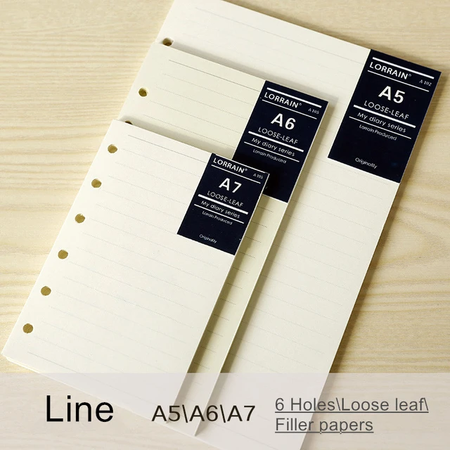  A7 Planner Refill, A7 Agenda Refill Paper Rulled Line