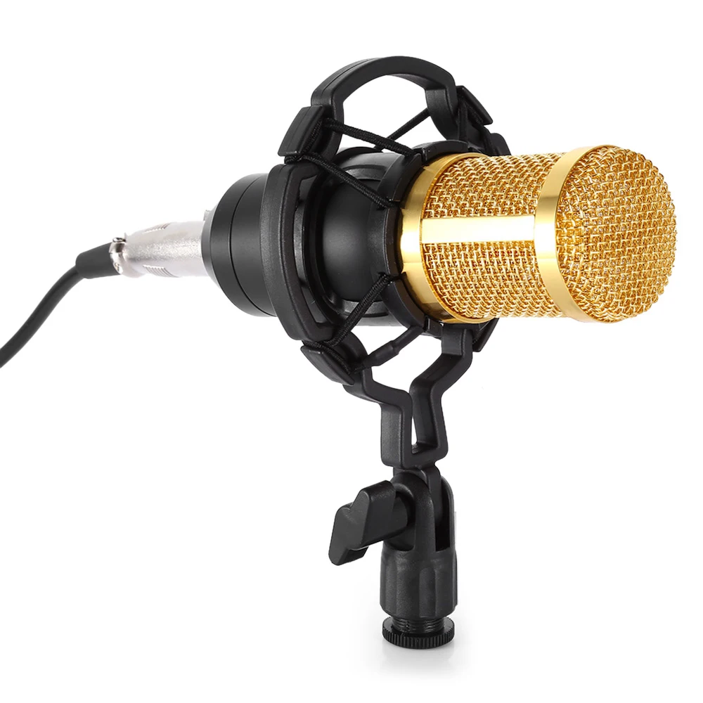 

Excalvan BM-800 Condenser Microphone Studio Sound Vocal Recording Microphone Broadcast And Studio Shock Mount Radio Microphones