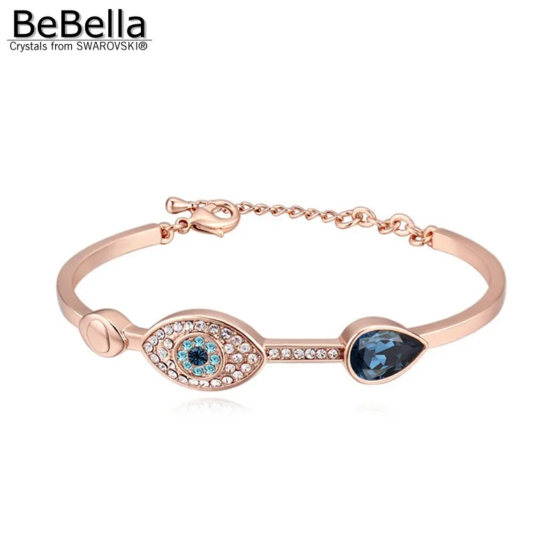 

BeBella eye and teardrop cuff bracelet with Crystals from Swarovski original brand fashion jewelry for women girls gift 2018