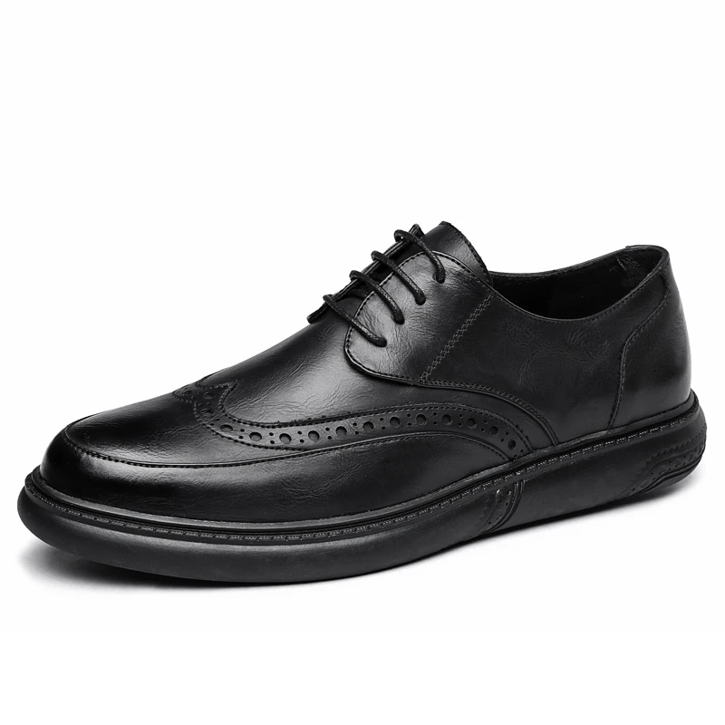 DXKZMCM/Мужские модельные туфли ручной работы; Формальные Свадебные кожаные туфли; броги в стиле ретро; деловые мужские оксфорды на плоской подошве