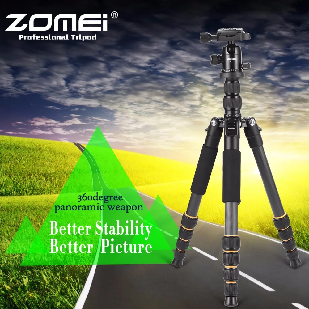 

ZOMEI Q666Aluminum Portable Tripod with Ball Head Heavy Duty Lightweight Professional Compact Travel for All DSLR Digital Camers