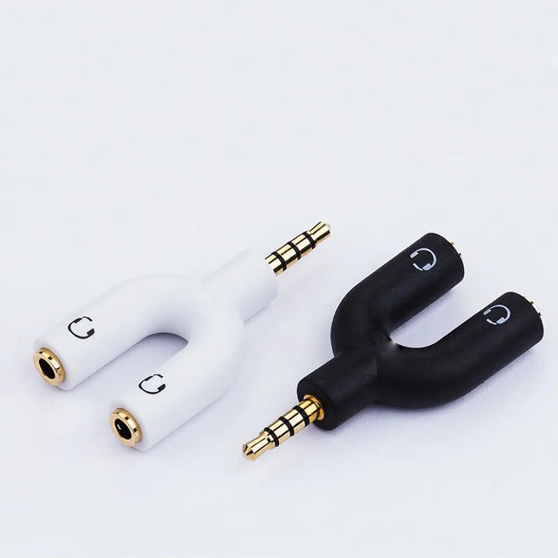 20pcs 3 5mm Jack Headset Cable Adapter Headphone Splitter 1 Is Divided Into Two Couples Share Double Two Connector Audio Adapter