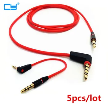 

5pcs 90 Degree Angled Short 4 pole 3.5mm to 3.5mm Audio Cable Plug jack 3.5 male to male Car Sound Wire headphone for phones