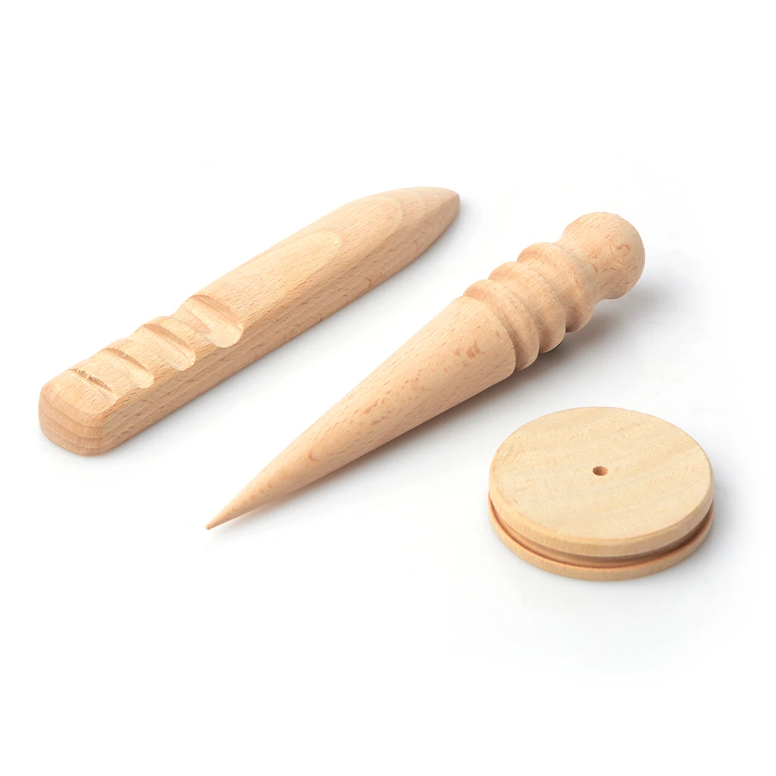 

3Pcs/lot Leather Craft Wooden Stick Leathercraft Tool Sets Accessories Edge Slicker Round Wood Burnisher Supplies
