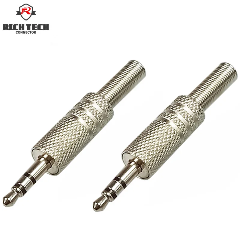 50 шт. стерео металл 1/" Jack 3,5 мм штекер с пружиной аудио наушники гарнитура динамик разъем никелированный