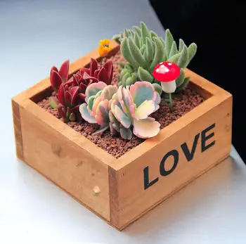 

Rustic Natural Wooden LOVE Letter Succulent Plant Flower Bed Pot Box Home Garden Planter Free Shipping