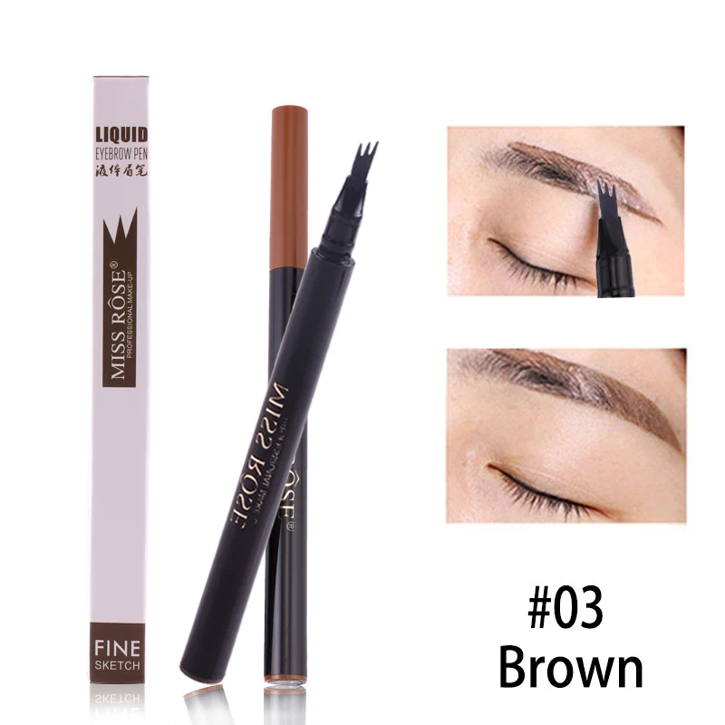 

3 Color 3 Head Fine Sketch Liquid Eyebrow Pencil Fork Tip Makeup Microblading Waterproof Long-lasting Tattoo Brow Pen TSLM2