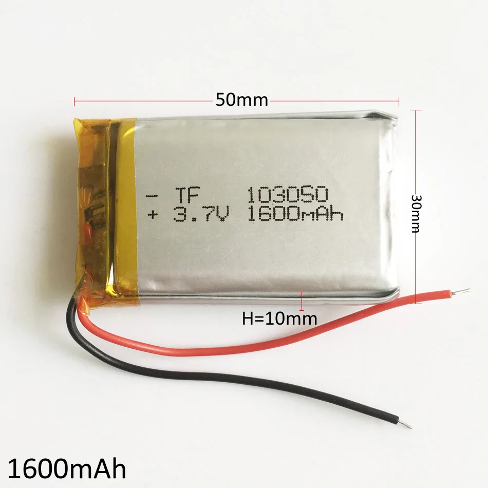 10 шт. 3,7 в 1600 мАч lipo перезаряжаемая батарея 10*30*50 мм литий-полимерные литий-ионные ячейки для динамиков PAD gps DVD рекордер камера