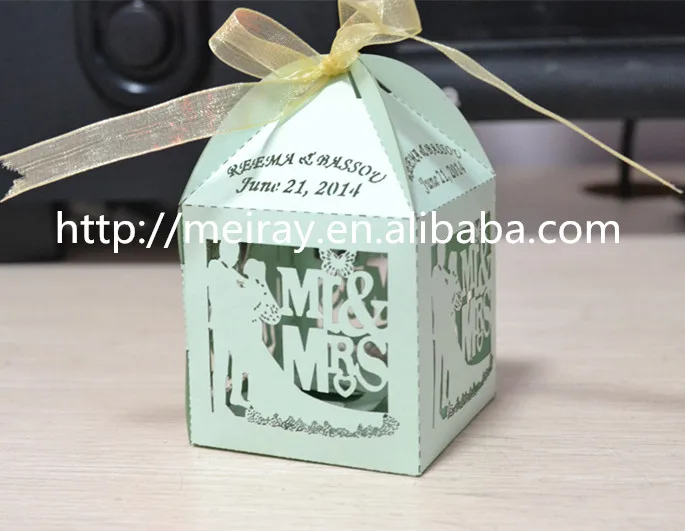 paper packaging for wedding event and party supply, laser cut candy box chocolate sweet personalized
