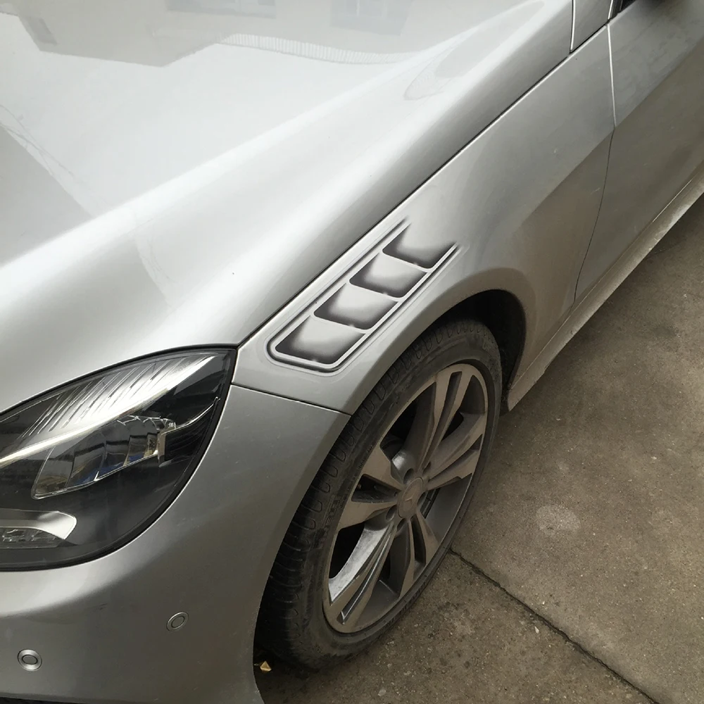 Side Vent Air Flow Fender Mesh Sticker Shark Port Holes Racing Black