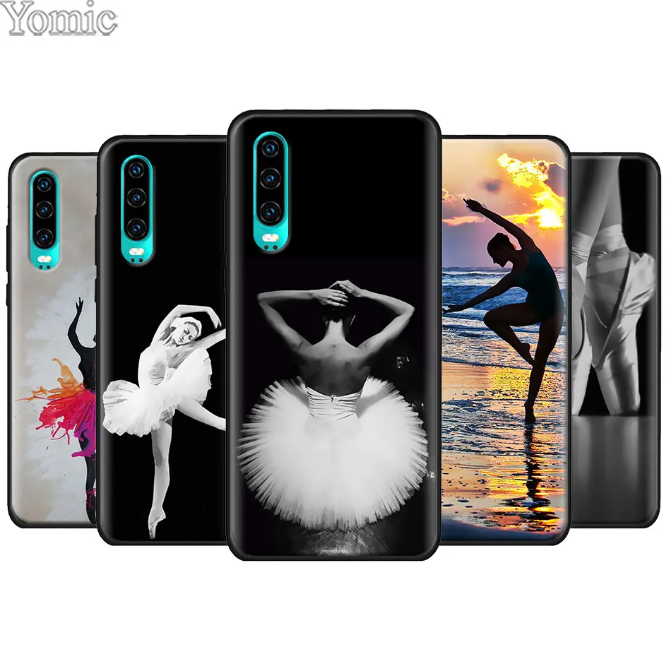 

Ballerina Dance Ballet Girl Black Soft Case for Huawei P20 P30 Pro P9 P10 P20 P30 Lite P Smart Plus Mate 10 20 Lite Case Cover
