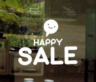 

Promotion Window Banner Sticker Store Pop Decor Happy Sale Window Sticker Adheive Pop Poster Advertising Poster Wall Sticker
