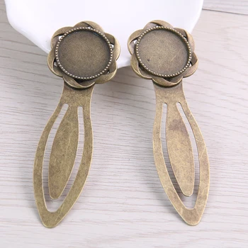 

8pcs 18mm Inner Size Antique Bronze Vintage flower Style Handmade Bookmark Cabochon Base Cameo Setting