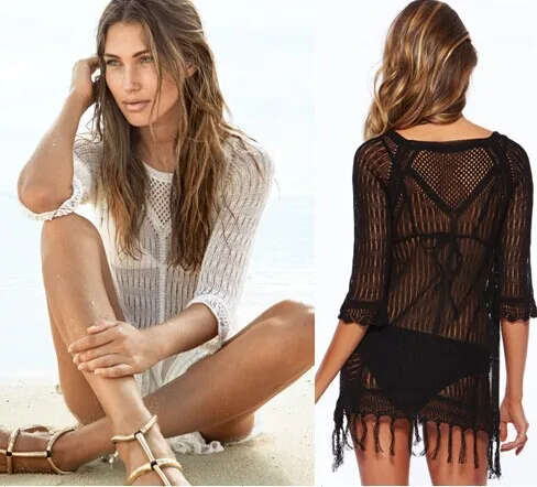 

New Beach Female Tunic Sexy Swimwear Summer Beach Cover Up Blouse Crochet Output To Beach outings,women Beach Wear 2019