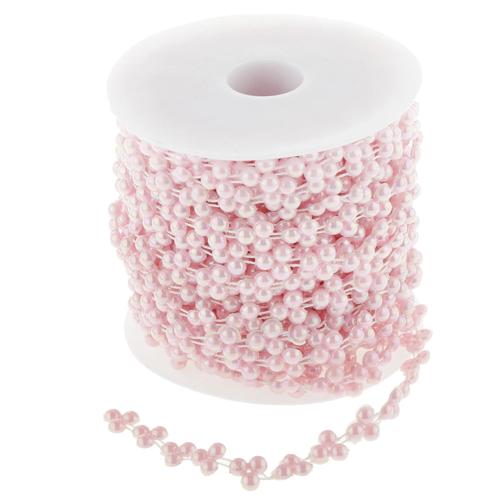 15 Meters ABS Imitation Pearl Beads Chain Trim for DIY Craft Bridal Wedding Party Decoration Supplies Jewelry Findings Craft 