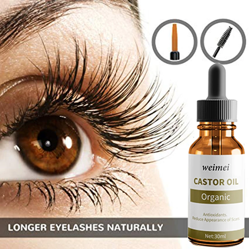 

Pure Organic Castor Oil For Eyelashes Stimulate Cold Extraction Moisturizing Nutrition Eyelashes Eyebrows Hair Growth