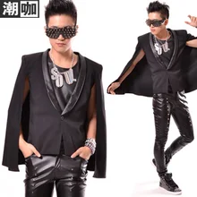 M-6XL!/бар певец атмосферный сценический плащ эффект куртка ночной клуб бар для выступления певца платье