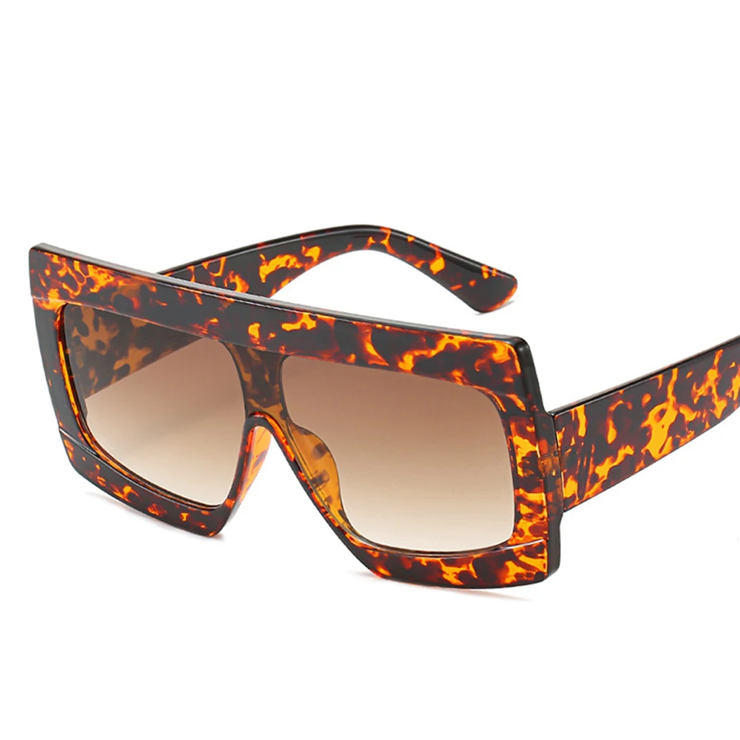 

Luxury Brand Cool Leopard Sunglasses Women Fashion One Piece Oversized Sunglasses Female Flat Top Big Frame Eyewear Shades