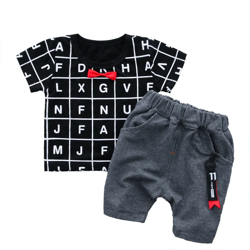 

Brand Baby Boy Clothes For Summer Newborn Set Short Sleeve Letter Printed T-shirt+Shorts 2pcs Infant Clothing Casual Baby Outfit
