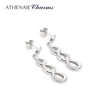 ATHENAIE 925 Sterling Silver with Clear CZ Infinite Love Drop Earrings For Women Wedding Authentic Original Jewelry Gift