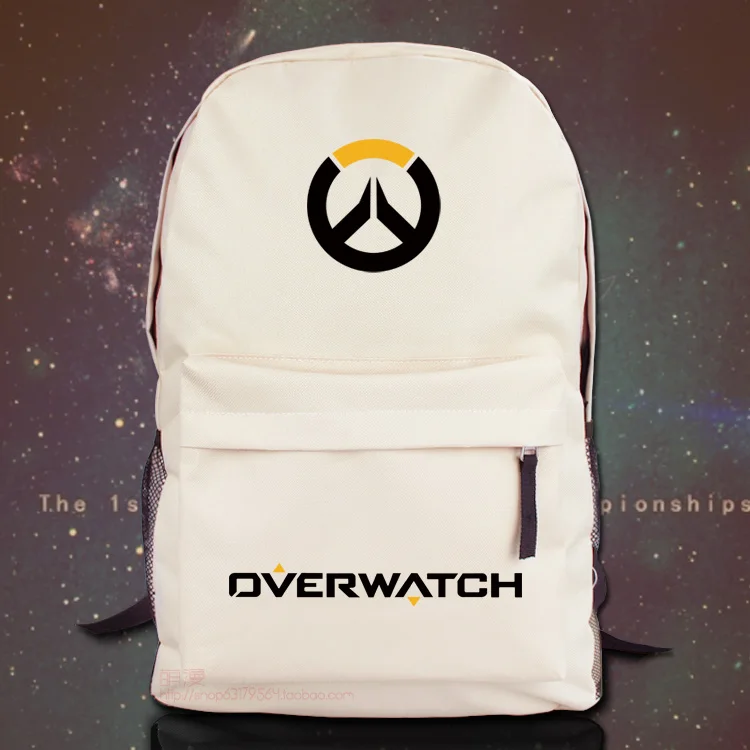 Для Overwatch Унисекс Рюкзак Нейлоновый Повседневный на молнии рюкзак для ноутбука подарок на день рождения игровой Черный Белый школьная сумка