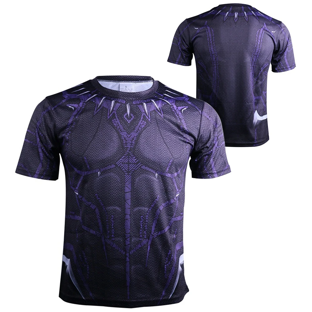 2018 Movie Avengers 3 Infinity War Black Panther T'Challa Cosplay T-Shirts Superhero Mens Polyester O-Neck Tee Shirts Tops (1)