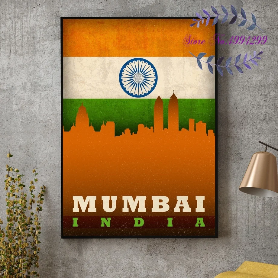 Poster Sobre La Bandera De La Ciudad India De Delhi De Mumbai