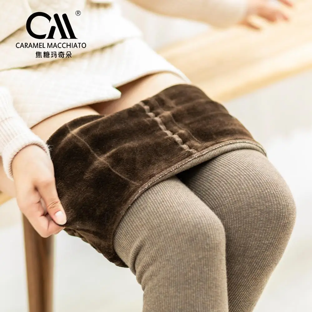 

Caramella New Fashion Fall Winter Women's Tights Thick Simier Stocking Panties Pantyhose Breathable Long Terry Brushed Stockings