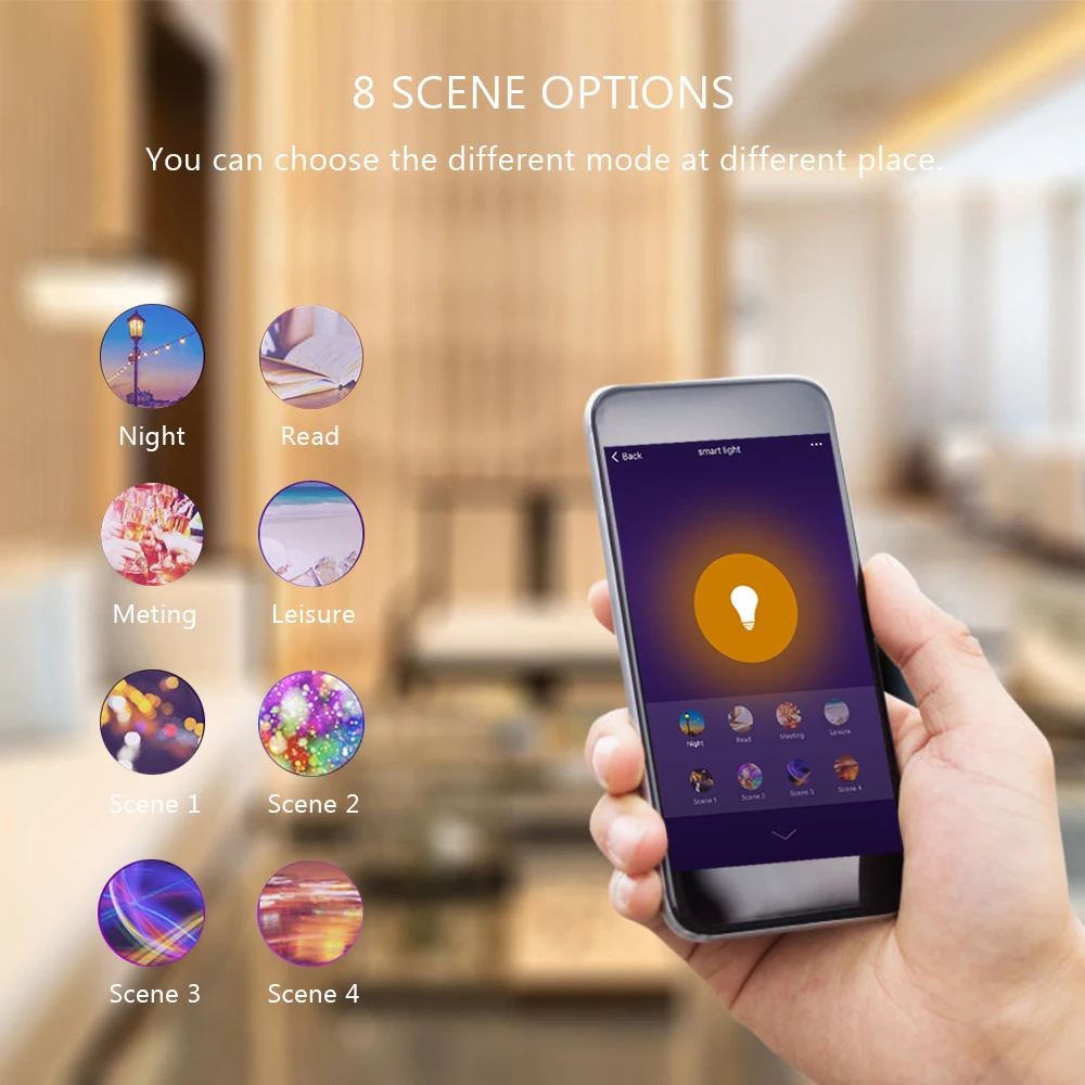 Светодиодная лампа Tuya Smart Life APP с регулируемой яркостью E27 WiFi RGB голосовое