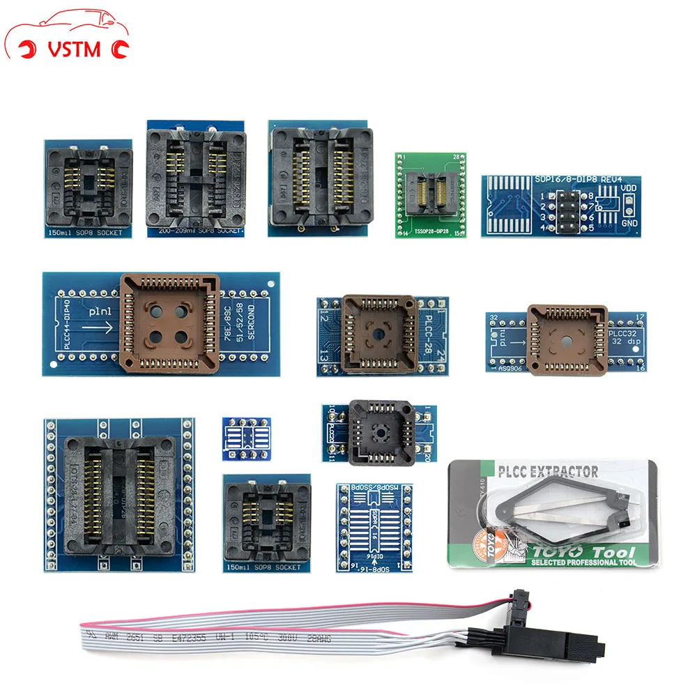 New Arrival 13PCS Universal Adapter Socket+ IC Extractor for Programmer TL866A TL866CS G540 TNM5000 | Автомобили и мотоциклы