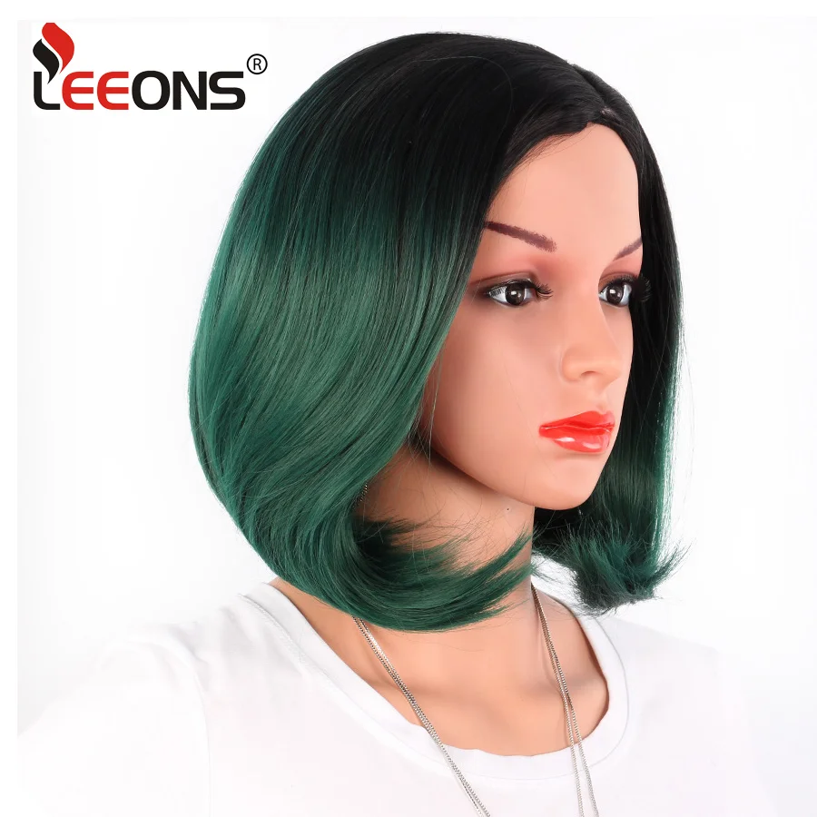 Harga Leeons Afrika Amerika Bob Wig Pendek Wig Lurus untuk Wanita Hitam Panjang Bahu Sintetis Tahan Panas Hitam Coklat Rambut Pirang