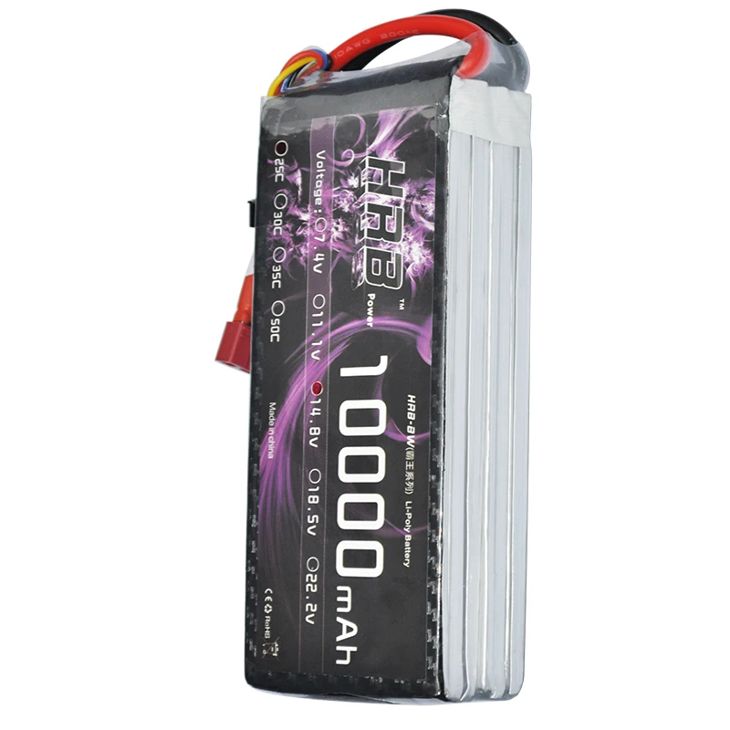 

HRB battery 14.8V 10000mah 25C Max 50C 4S Lipo Battery For Helicopters RC Lipo Drone FPV UAV S800 S1000 Quadcopter