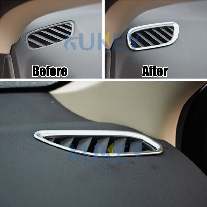 For Mitsubishi Outlander 2013-2018 ABS Chrome Dashboard Air Vent Outlet Trim