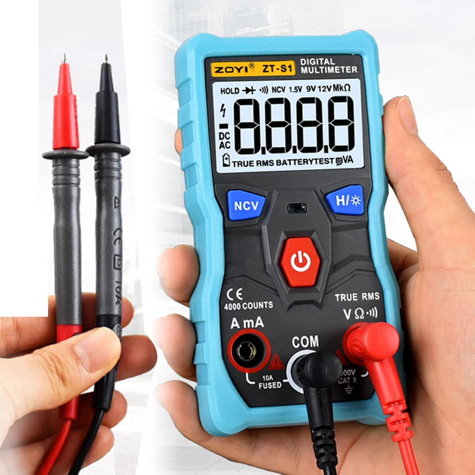 

ZT-S1 Automatic Range Digital Multimeter True-RMS intelligent NCV 4000 Counts AC/DC Voltage Current Ohm Test Tool Full-Automatic
