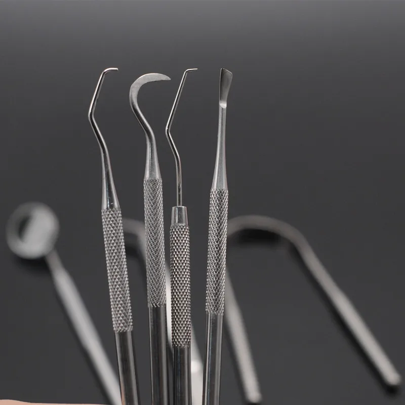 

Dental Supplies 1Set Stainless Steel Teeth Cleaning Tools Oral Hygiene Tool Mirror Tweezer Mirror