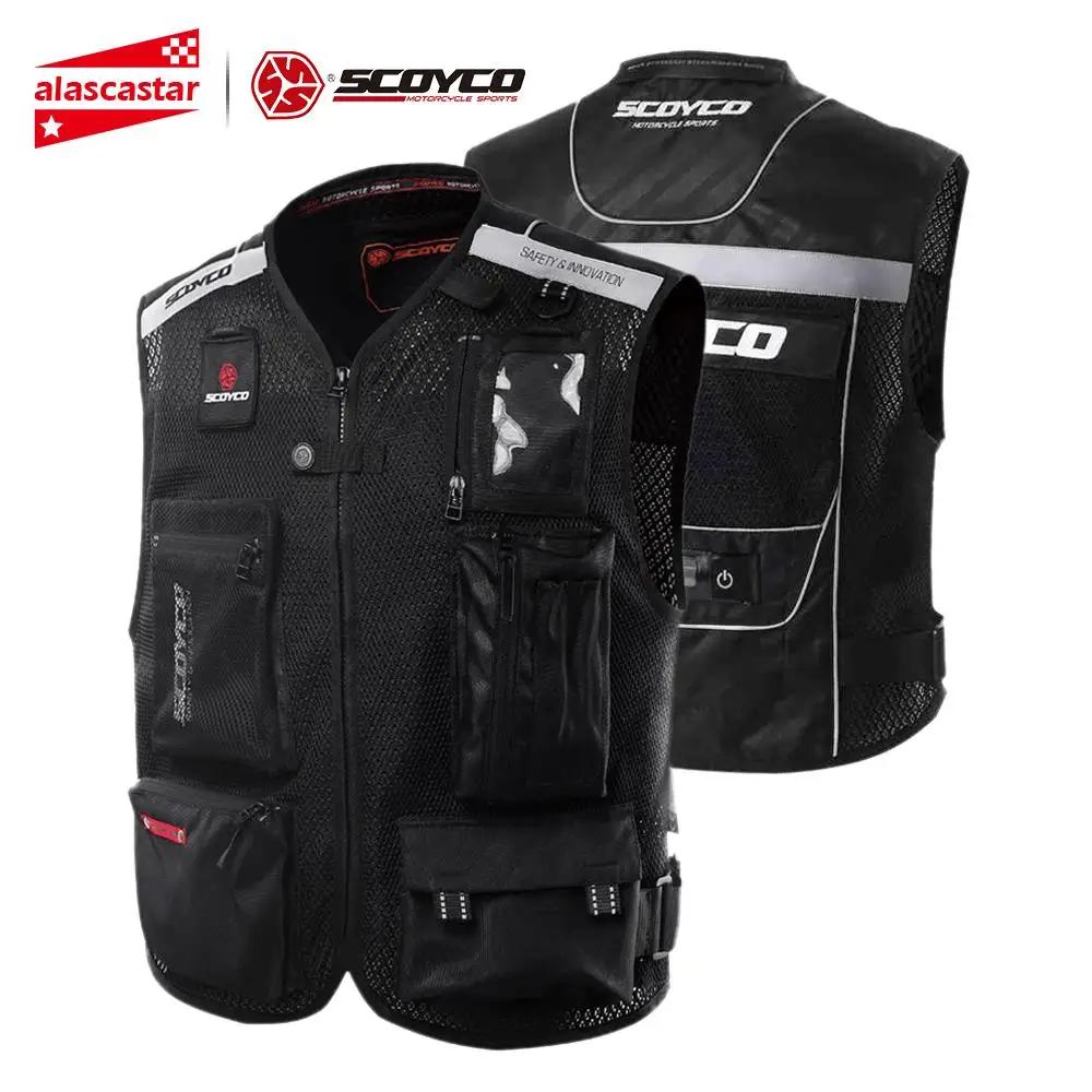 SCOYCO мотоциклетная куртка защитная Экипировка Chaqueta Moto куртка Светоотражающая летняя мотокроссная бездорожье гоночный жилет с защитой