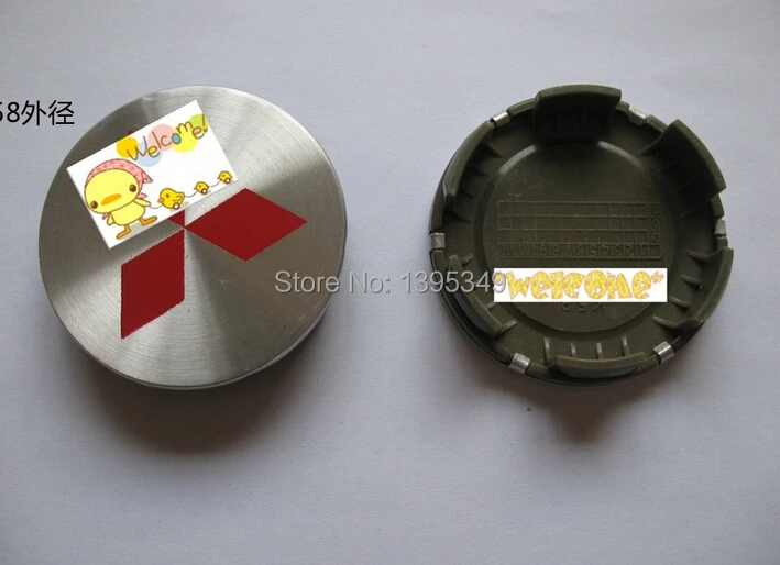 4pcs Red color For MITSUBISHI 59 MM WHEEL CENTER CAPS HUB CAPS FOR PAJERO SPORTin Emblems from