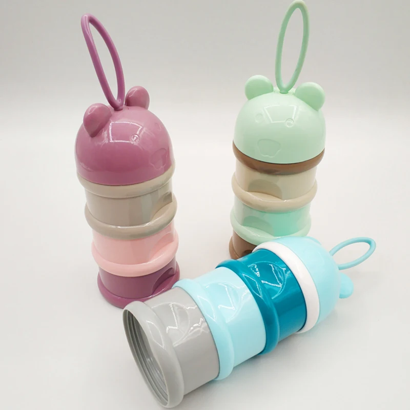 

3 layer Frog Style Portable Baby Food Storage Box Essential Cereal Cartoon Milk Powder Boxes Toddle Kids Formula Milk Container