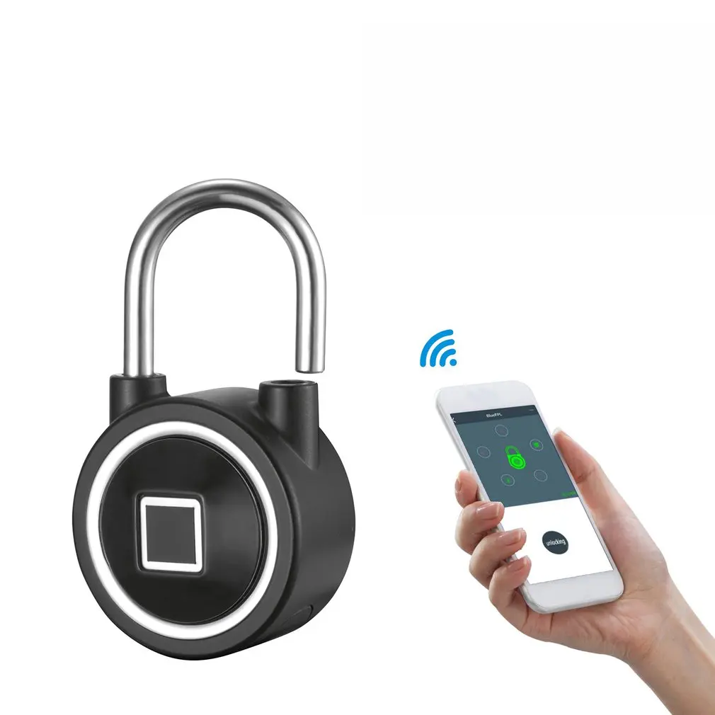 

Smart Keyless BT Fingerprint Lock Fingerprint Recognition Phone Unlock APP Management USB Rechargeable Anti-Theft Lock for Bags