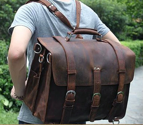 Cuero, Bags, Cuero Dhk 8 Inch Brown Vintage Handmade Leather Travel  Messenger Bag