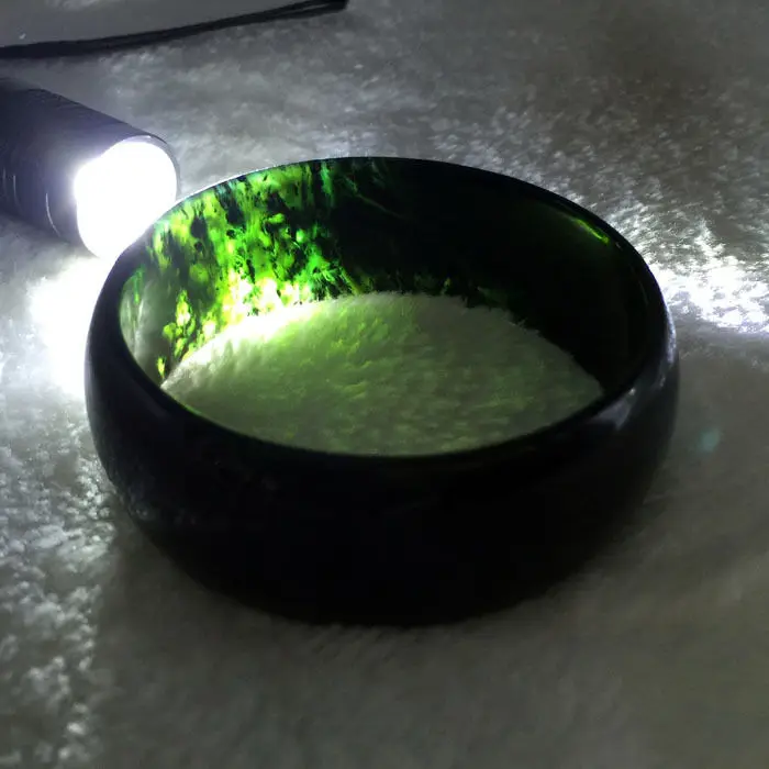 

62mm Beautiful Fashion Fine 100% Natural Black Jade Gems Bangle Bracelet A-001 28% 10.13