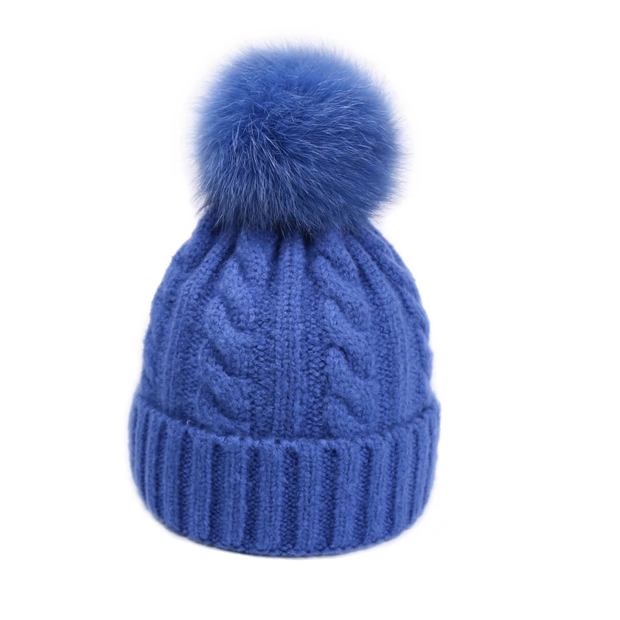 YWMQFUR зимние теплые женские вязаные шапки классические женские шапки Skullies с винтажным лисьим меховым шаром женские спортивные бини шапки новое поступление